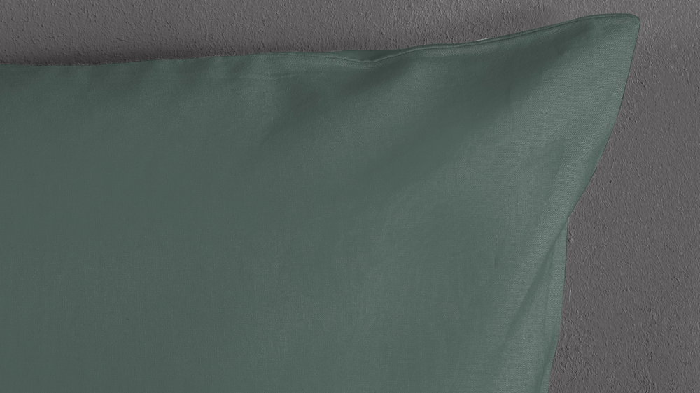 Dekbedovertrek Good Morning Uni - Olive Green detail