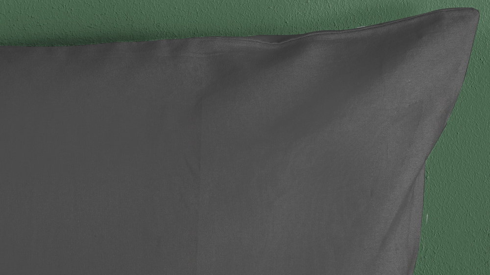 Dekbedovertrek Hip Katoensatijn Uni - Anthracite Detail