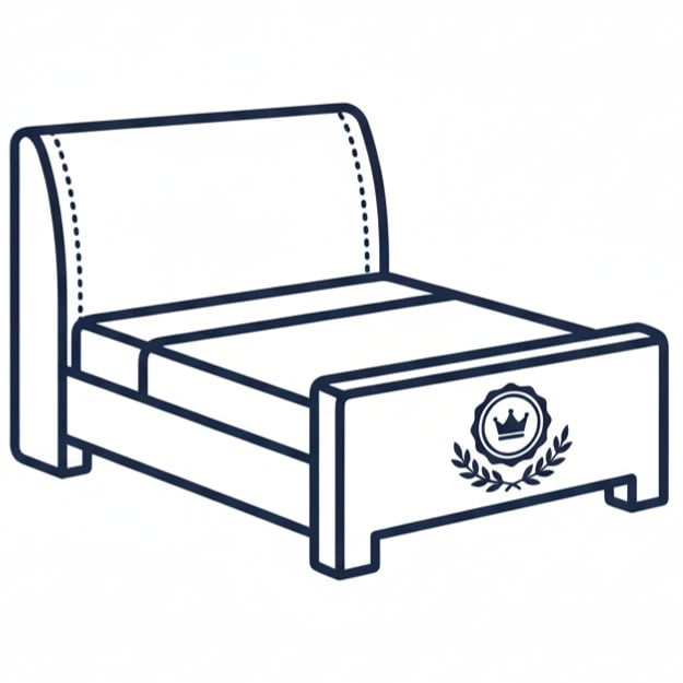 Beste boxspring kwaliteit icoon. Onze boxsprings zijn gemaakt uit de beste kwaliteit.